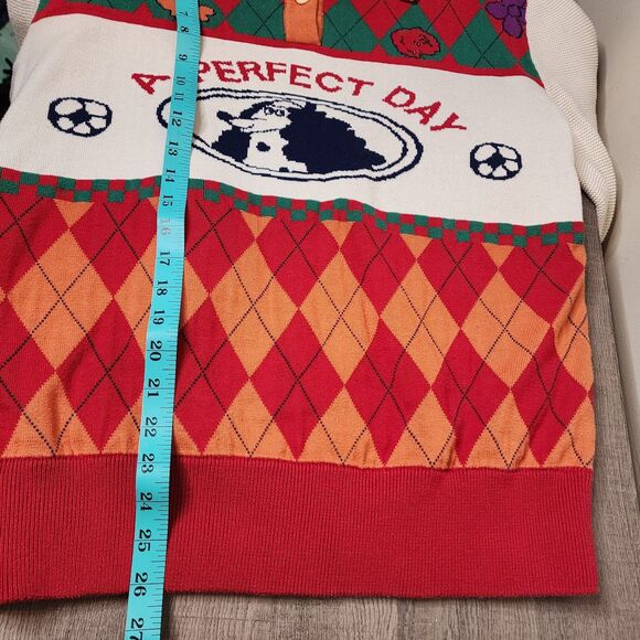 Kina & Tam A Perfect Day Sweater Dog Preppy Retro Collard Short Sleeve Small - Picture 9 of 10